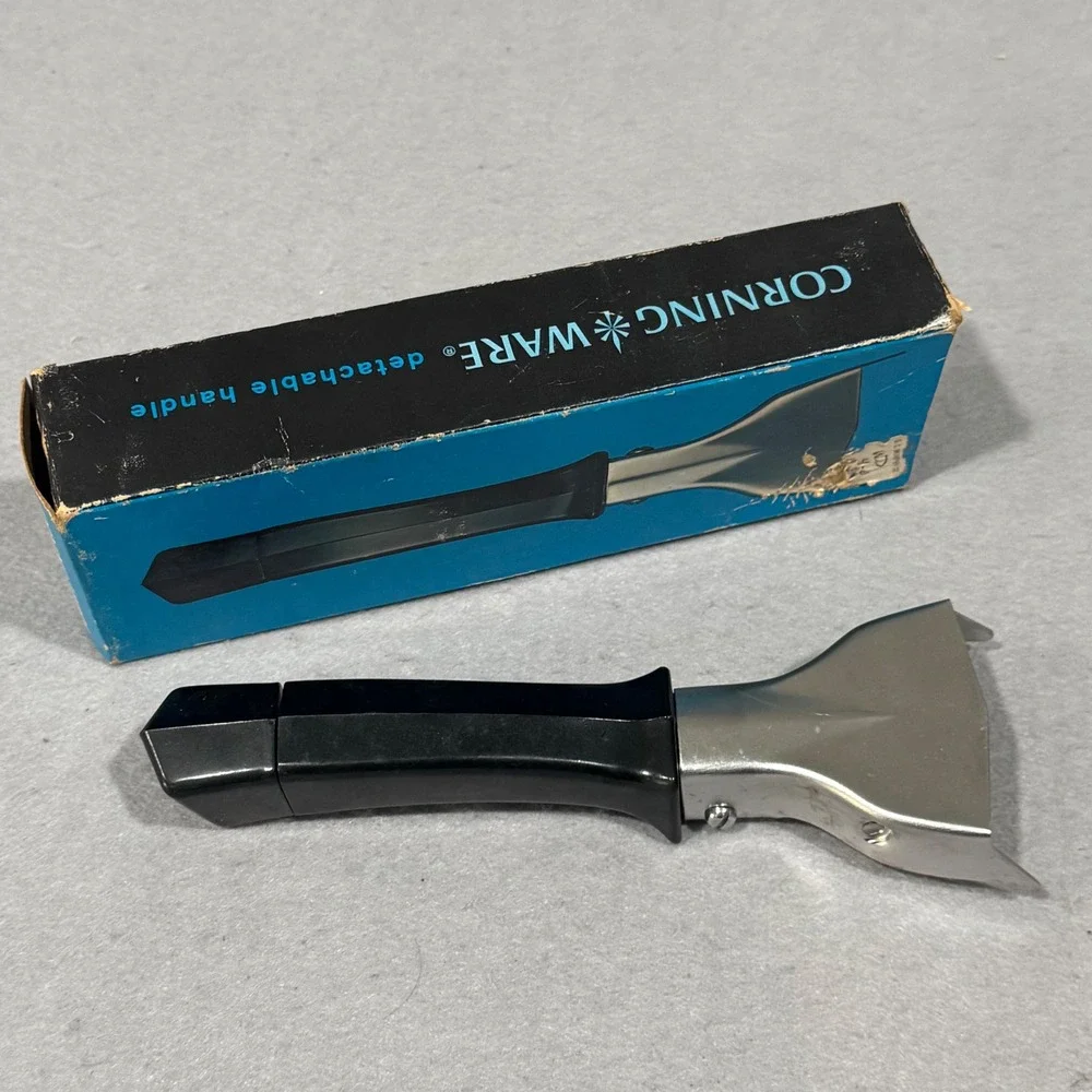 Corning Ware Detachable Handle Black Silver Vintage Lock-On P-10-HG